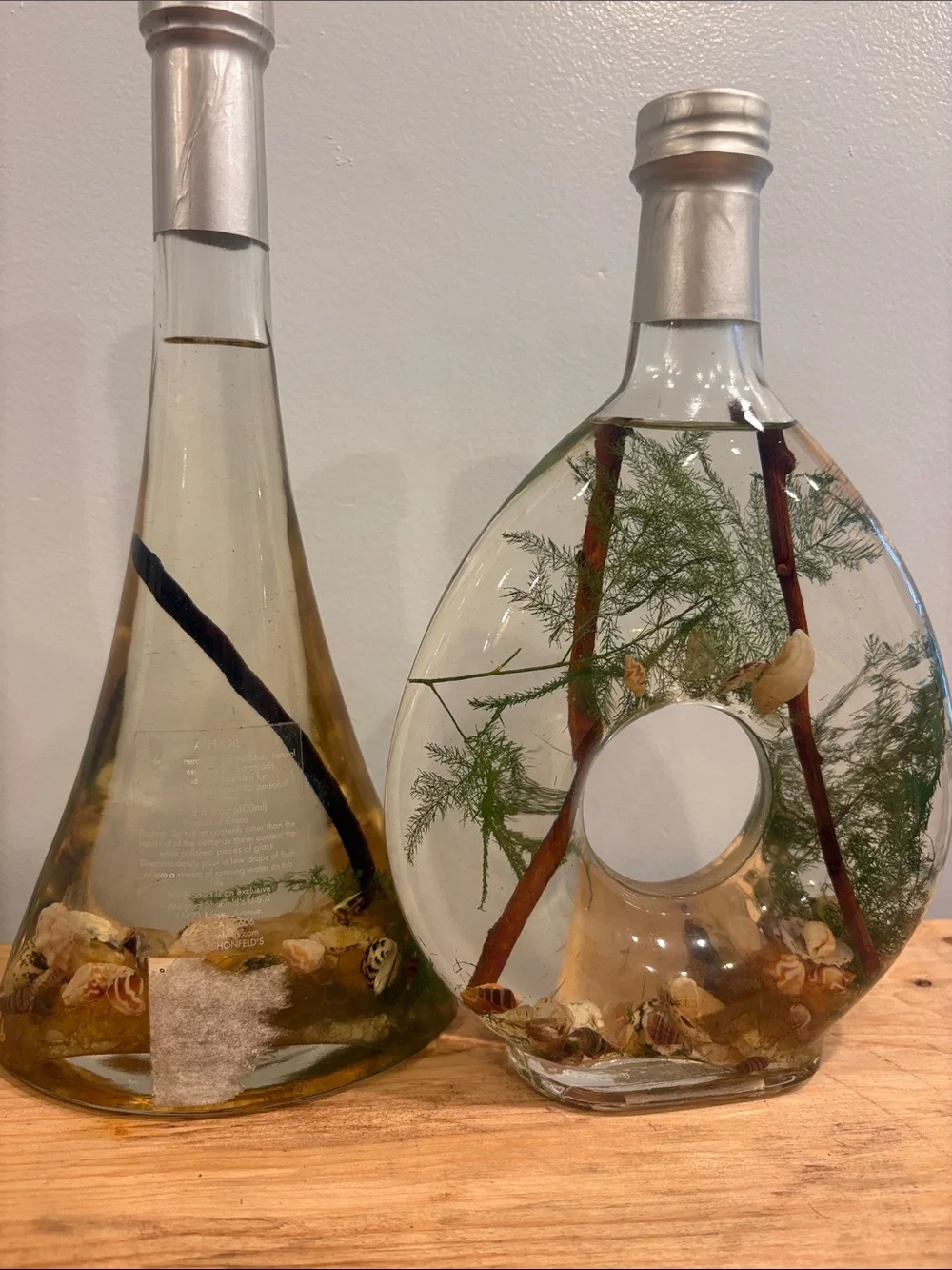 Vintage Bath Oil decorative glass bottles